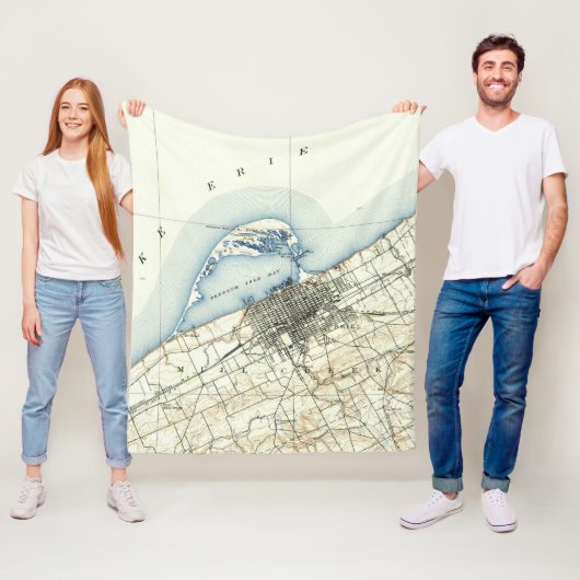 エリーペンシルバニア(1899年)のヴィンテージの地図 フリースブランケット (インサイチュ)