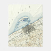 エリーペンシルバニア(1899年)のヴィンテージの地図 フリースブランケット (正面)