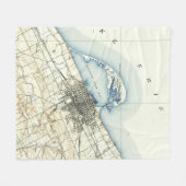 エリーペンシルバニア(1899年)のヴィンテージの地図 フリースブランケット (正面(横))