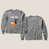 エリーホワイト幽霊とゴシックレタリングハロウィーン (デザイン 正面＆背面)