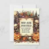 エリー夕べ招待状:パーソナライズされたハローウィンパーティ 招待状 (裏面)