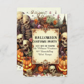 エリー夕べ招待状:パーソナライズされたハローウィンパーティ 招待状 (正面/裏面)