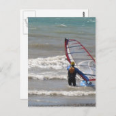 エリー湖でサーフィン-ニューヨーク州バッファロー ポストカード (正面/裏面)