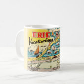 エリー湖の地図マグカップ コーヒーマグカップ (正面左)