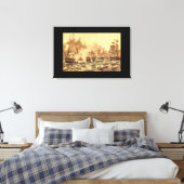 エリー湖の戦い、コモドール_版木、銅版、版画 キャンバスプリント (インサイチュ (寝室))