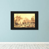 エリー湖の戦い、コモドール_版木、銅版、版画 キャンバスプリント (インサイチュ (ウッドフロア))