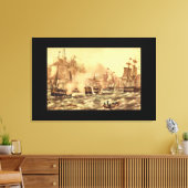 エリー湖の戦い、コモドール_版木、銅版、版画 キャンバスプリント (インサイチュ (リビング))