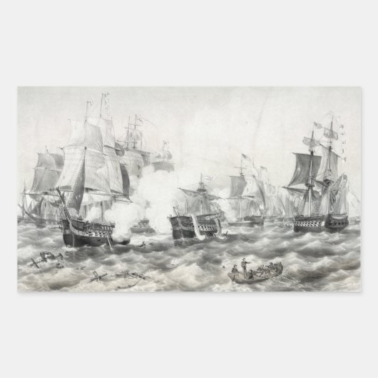エリー湖の戦い 長方形シール (正面)