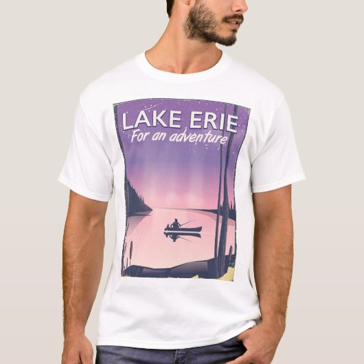 エリー湖の旅行ポスター Tシャツ (正面)