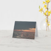 エリー湖の日没Notecard カード (黄色い花)