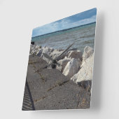 エリー湖の色の分離 スクエア壁時計 (傾斜)