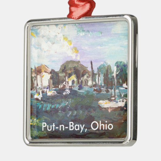 エリー湖エリー島絵画の#2 メタルオーナメント (左)