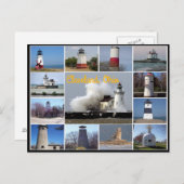 エリー湖コラージュの灯台の景色 ポストカード (正面/裏面)