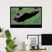 エリー湖衛星ポスターマップ ポスター (ホームオフィス)