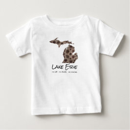 エリー湖 – ユーモア – ペトスキー石のデザイン ベビーTシャツ