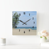 エリー湖、PA。 スクエア壁時計 (ホーム)