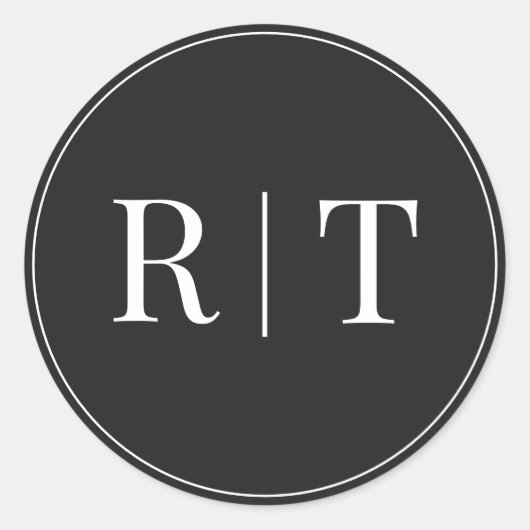 エリー白黒モノグラム結婚ズ ラウンドシール (正面)