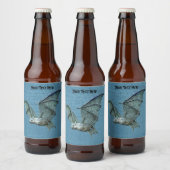 エリー飛んでいる3次元ルックこうもり ビールラベル (ボトル)