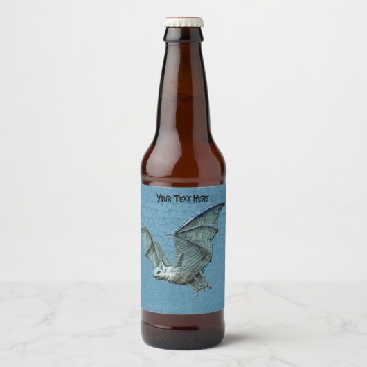 エリー飛んでいる3次元ルックこうもり ビールラベル (正面)