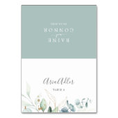 エリー・グリーンと金ゴールド結婚・リーフの座席表 テーブルナンバー (正面)