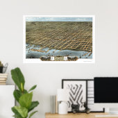 エリー, PAパノラママップ – 1870 ポスター (ホームオフィス)