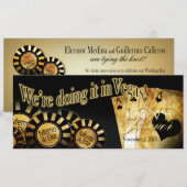 エルのベガスでの結婚式（カスタマイズ依頼は私に連絡を） 招待状 (正面/裏面)