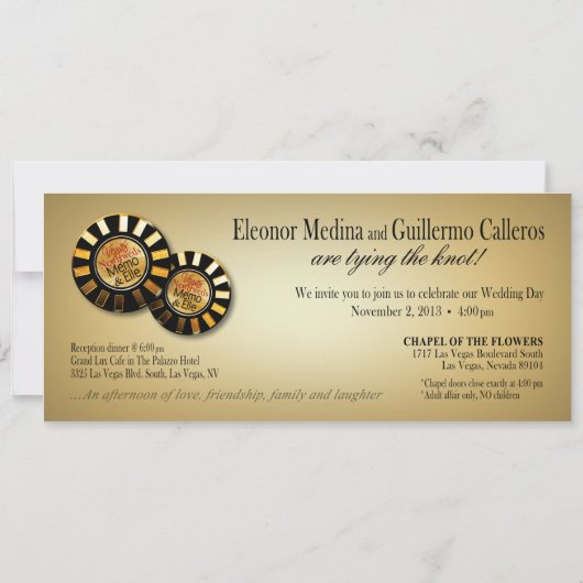 エルのベガスウェディング（カスタマイズ依頼は私に連絡を） 招待状 (裏面)