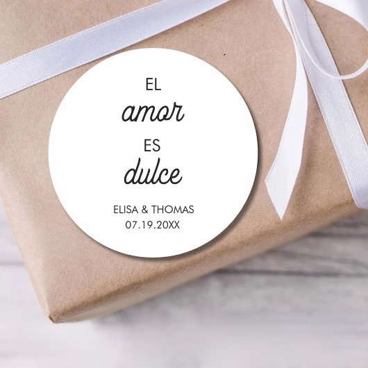 エルアモールエスデュルスミニマリストウェディングパーティーの好意 ラウンドシール