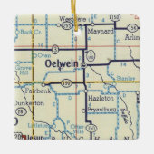 エルウェインアイオワヴィンテージの地図 セラミックオーナメント (正面)