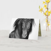 エルカバロネグロ馬グリーティングカード カード (黄色い花)