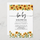 エルガンテサニーサンフラワーベビーシャワービー招待 招待状 (正面/裏面)