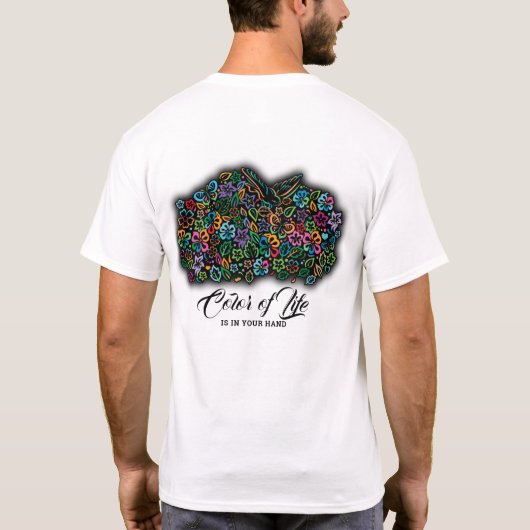 エルガントカラーオブライフデザイン Tシャツ (裏面)