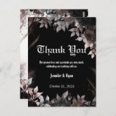 エルガントゴシックBurgundy赤と黒のフローラ ポストカード (正面/裏面)