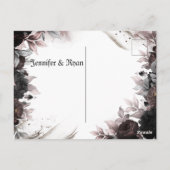 エルガントゴシックBurgundy赤と黒のフローラ ポストカード (裏面)