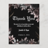 エルガントゴシックBurgundy赤と黒のフローラ ポストカード (正面)