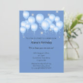 エルガントネイビーモダン春バルーンスパークル 招待状 (スタンド正面)