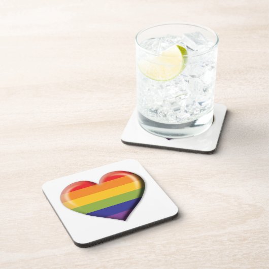 エルガントミニマリストレインボーハートデザイン コースター (右側)