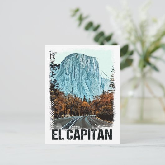 エルキャピタンヨセミテナショナルパークヴィンテージレトロ ポストカード (スタンド正面)