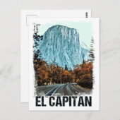 エルキャピタンヨセミテナショナルパークヴィンテージレトロ ポストカード (正面/裏面)