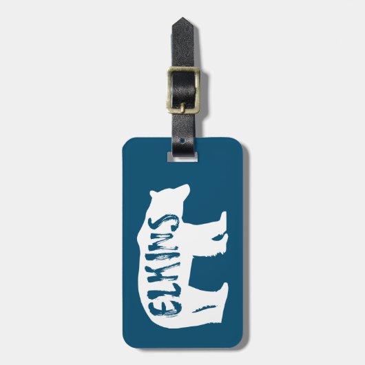 エルキンズウェストバージニアベア ラゲッジタグ (正面縦)