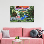 エルギンイリノイ諸侯パークパビリオン1920のアートビュー キャンバスプリント (インサイチュ (リビング))