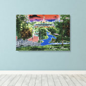 エルギンイリノイ諸侯パークパビリオン1920のアートビュー キャンバスプリント (インサイチュ (ウッドフロア))