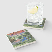 エルギンイリノイ諸侯パークパビリオン1920のアートビュー ストーンコースター (横)