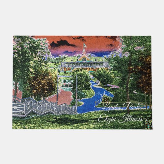 エルギンイリノイ諸侯パークパビリオン1920のアートビュー ドアマット (正面)