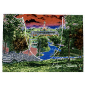 エルギンイリノイ諸侯パークパビリオン1920のアートビュー ラージペーパーバッグ (裏面)