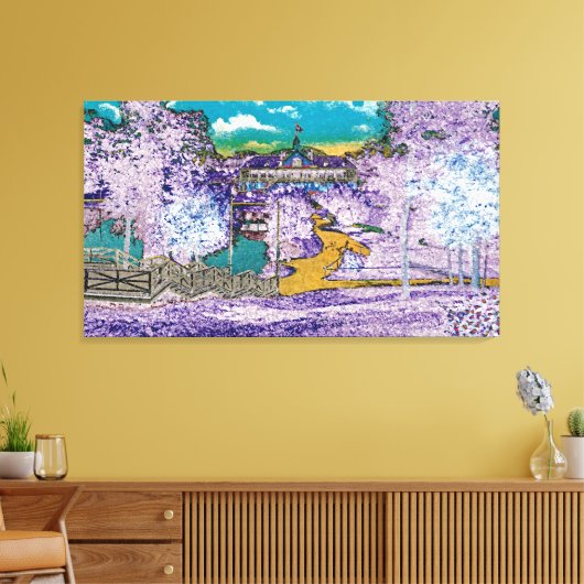 エルギンイリノイ諸侯パークパビリオン1920年代のイースター キャンバスプリント (インサイチュ (リビング))