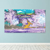 エルギンイリノイ諸侯パークパビリオン1920年代のイースター キャンバスプリント (インサイチュ (ウッドフロア))