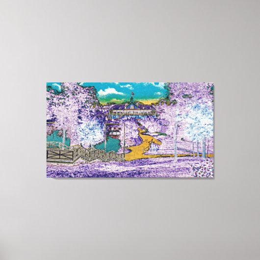 エルギンイリノイ諸侯パークパビリオン1920年代のイースター キャンバスプリント (正面)