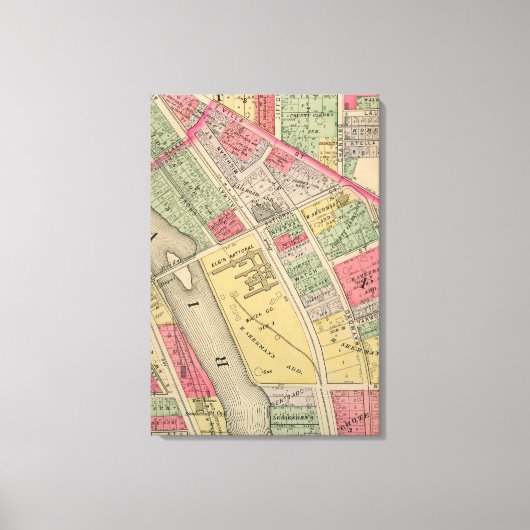 エルギンイリノイ1871マップElgin Watch Factory キャンバスプリント (正面)