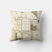 エルギンイリノイ1880年代セピアクラブ招待状パーティー クッション (裏面)